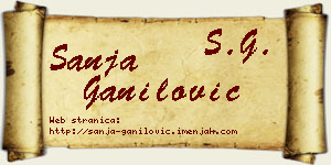 Sanja Ganilović vizit kartica